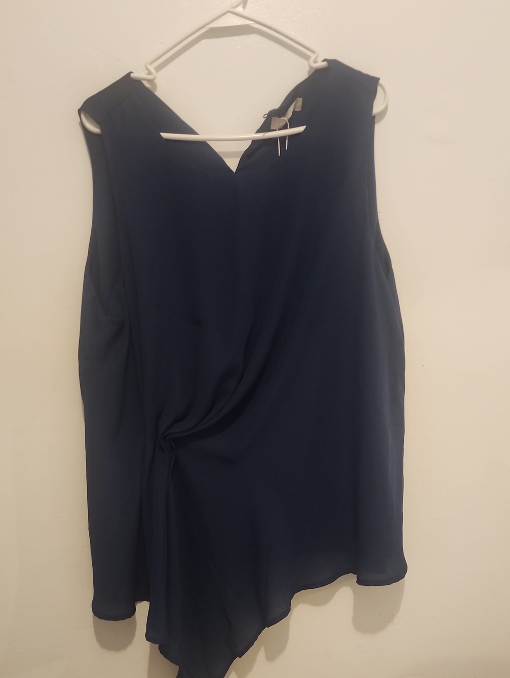 Anthropologie Navy Asymmetrical Sleeveless Dress